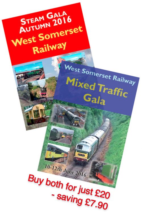 Special Offer - West Somerset Railway Autumn Steam & Mixed Traffic Galas 2016. Buy both DVDs for just £20 saving £7.90 on the separate purchase prices.